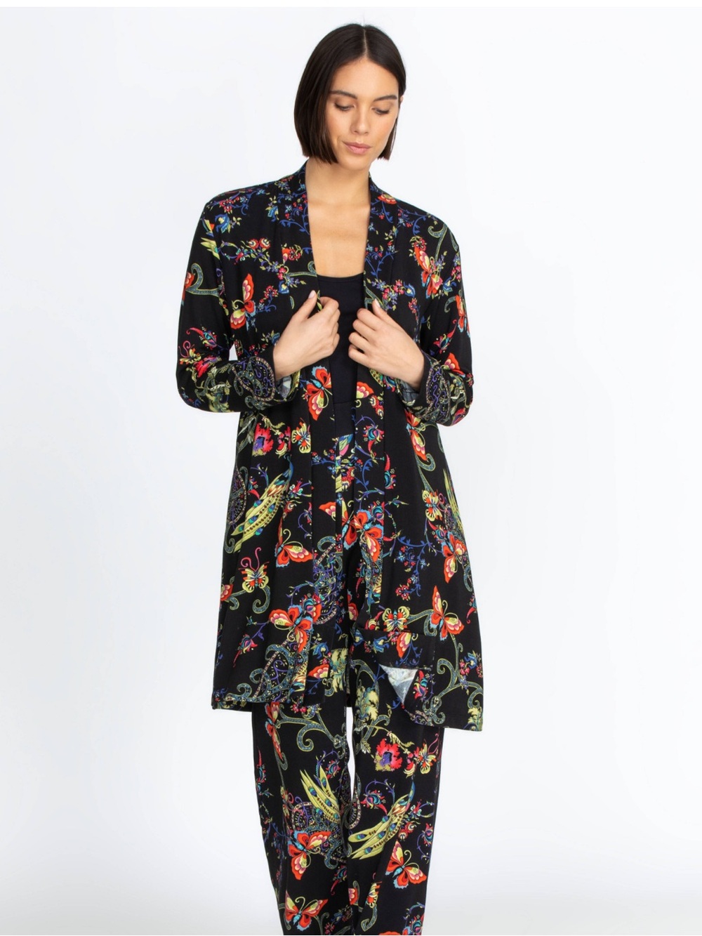 Johnny Was Floral Pottery Duster XSmall
